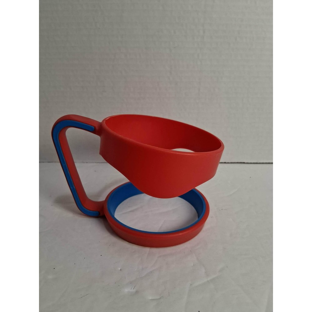 Tumbler Handle Holder Cup Accessory Red Blue Silicone Grip Fits 30 oz Yeti